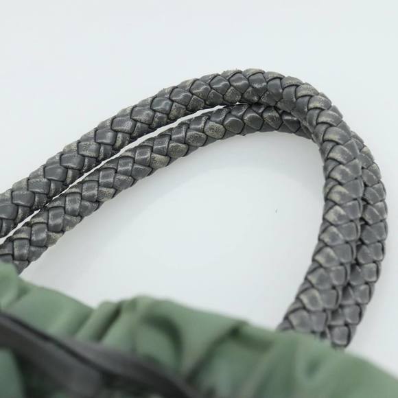 PRADA Hand Bag Nylon 2way Green Gold Auth 104393 - Picture 8 of 16